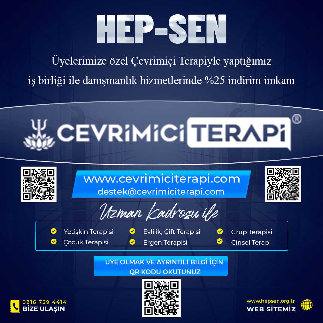 HEP-SEN ÇEVRİMİÇİ TERAPİ İNDİRİM ANLAŞMASI